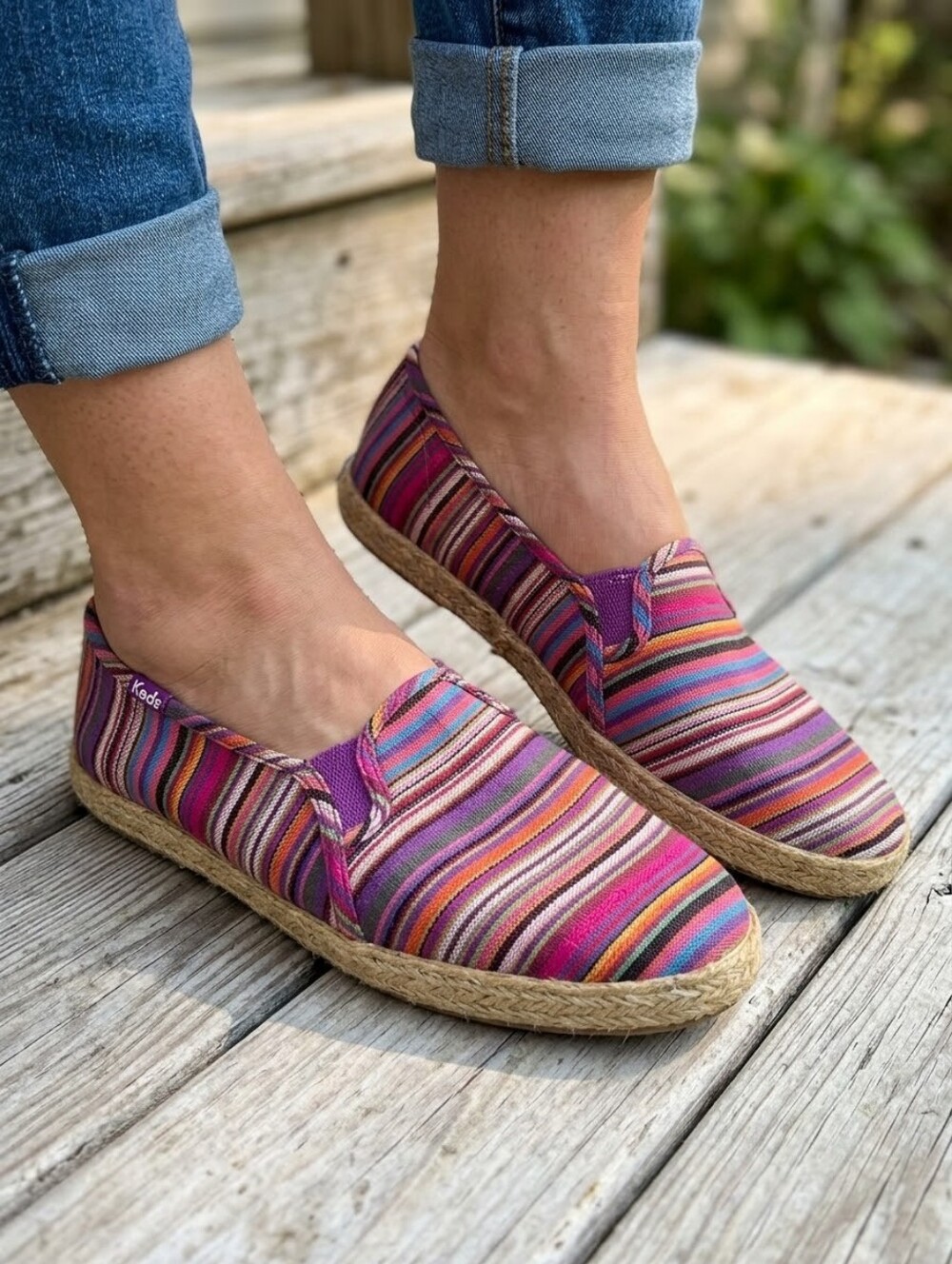 ✨ Keds Striped Baja Espadrille Slip-On Alpargata Flats Women’s 10 ✨